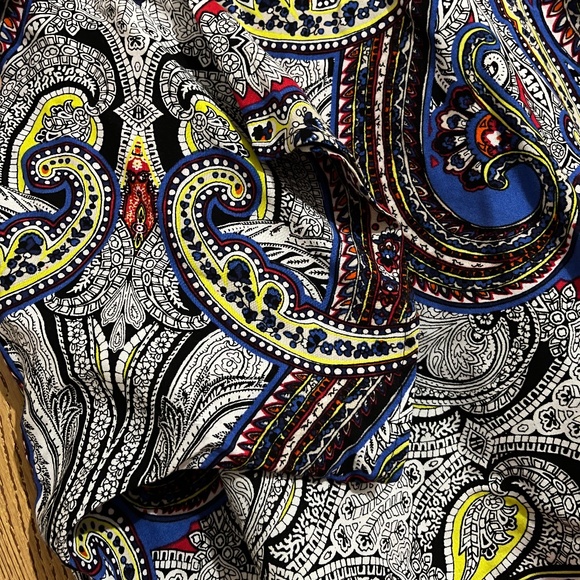 Melissa Paige Women Vibrant Multi Paisley Print Casual Blouse Sz-L - Picture 3 of 6